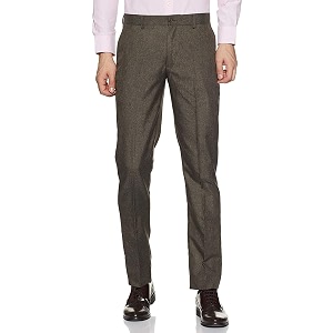 bottomline men39s slim fit formal trousers pants cut belt 44 mix brown