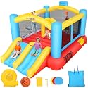 Bounce House,Inflatable Bounce House for Kids with Blower Included,Indoor/Outdoor Playhouse Kids Bouncy House for Backyard,Jumping Castle with 2 Slides,Jumping Area