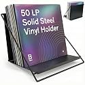Boundless Audio Vinyl Record Storage Rack - Record Holder for 50 LPs, Black