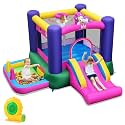 BOUNTECH Inflatable Bounce House with Ball Pit, Bouncy House for Kids Indoor Outdoor w/Basketball Hoop, 370w Blower, Mini Bounce House with Slide for Boys Girls Backyard Birthday Party Gifts