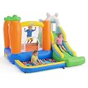 BOUNTECH Inflatable Bounce House with Ball Pit, Rabbit Indoor Bouncy House for Kids 3-12 w/Large Jumping Area, Basketball Hoop, Bounce House with Slide for Outdoor Toddler Backyard Party Gifts