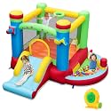 BOUNTECH Inflatable Bounce House with Ball Pit, Bouncy House for Kids 3-12 Indoor Outdoor with 480w Blower, Jumping, Basketball Hoop, Bounce House with Slide for Toddler Backyard Birthday Party Gifts