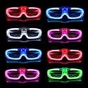 BouQuw LED Glasses Mardi Gras Party Supplies ,5 Neon Colors,3 Light Modes Light up Glow Sticks Glasses (50)