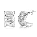 BOUTIQUELOVIN Chunky Hoop Earrings for Women Half Hoop Earrings