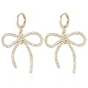 Bow Earrings for Women Sparkly Rhinestone Bow Stud Earrings Jewelry