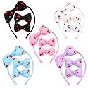 Bow Hairband &amp; Clips Set for Girls Kids, 3 Pcs Cherry Print Combo