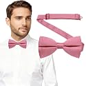 Bow Ties for Men Solid Color Bow Tie Pre-Tied Adjustable - Men's Bow Tie for Party Wedding Available