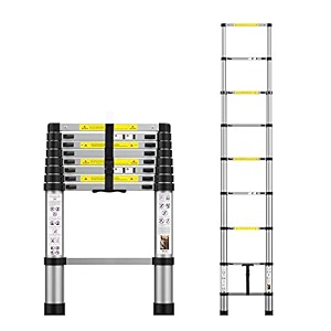 boweiti 47m155 ft aluminium foldable telescoping extension ladder aluminum telescopic laddersmulti-purpose collapsible ladder with gloves for home outdoor en131 certified