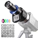 Bowens Mount Projector Attachment,Spotlight Optical Snoot Photography kit for COB Monolight Portraits/Product,Compatible with Aputure Amaran100X/D 200D/X,Godox SL60/SmallRig,4 Color Filters,25 Gobos