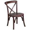 BOWERY HILL Kids Cross Back Chair, Mahogany Finish, Ash Wood Frame, Lightweight Stackable Bistro Style Chair for Baby or Kids Room, Indoor Use, 17.75" H x 24.75" W x 14" D, Durable 200 lb Capacity