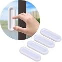 Bowiemall 4 Pcs Self Adhesive Handles for Sliding Window Cabinets Drawers Pulls Self-Stick on Handles for Door Auxiliary (White)