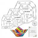 Bowl Cozy Template Set 3 Sizes, Acrylic Transparent Quilting Bowl Cozies Pattern Templates for Hot and Cold Food Bowl Rack with Pins and Manual Instruction