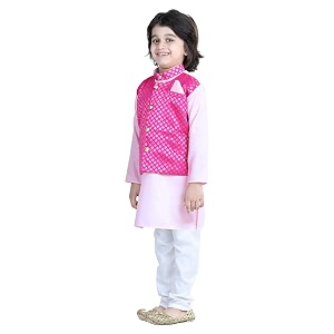 BownBee Girls Cotton Kurti and Sharara Suit