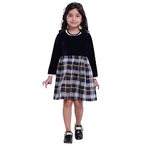 BownBee Velvet Twill Full Sleeve Dress for