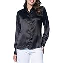 Bowrain Women39s Full Sleeves Satin Shirt