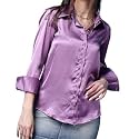 Bowrain Women39s Full Sleeves Satin Shirt