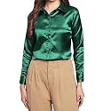 Bowrain Women39s Full Sleeves Satin Shirt