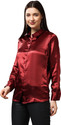 BOWRAIN Women Solid Casual Red Shirt