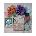 Box of Bliss 9pcs Birthday Gift Combo/Hamper/set for Women and Girls 2 Scrunchies, 2 Clutches, Birthday Card, Bracelet,Pocket Mirror, Blender, A7 Diary| Gift for Her|Anniversary, Valentines(Blue)