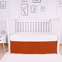 Box Pleated Crib Bed Skirt Premium 100% Cotton 800 Thread Count Nursery Crib Toddler Bedding Crib Bedskirt for Baby Boys or Baby Girls, (28" x 52") + 16" Drop Lenght - Burnt Orange Solid