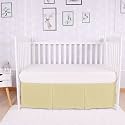 Box Pleated Crib Bed Skirt Premium 100% Cotton 800 Thread Count Nursery Crib Toddler Bedding Crib Bedskirt for Baby Boys or Baby Girls, (28" x 52") + 14" Drop Lenght - Ivory Solid