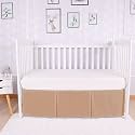 Box Pleated Crib Bed Skirt Premium 100% Cotton 800 Thread Count Nursery Crib Toddler Bedding Crib Bedskirt for Baby Boys or Baby Girls, (28" x 52") + 16" Drop Lenght - Blush Solid