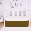 Box Pleated Mini Crib Bed Skirt Premium 100% Cotton 800 Thread Count Nursery Crib Toddler Bedding Crib Bedskirt for Baby Boys or Baby Girls, (24" x 38") + 10" Drop Lenght - Taupe Solid