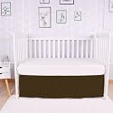 Box Pleated Mini Crib Bed Skirt Premium 100% Cotton 800 Thread Count Nursery Crib Toddler Bedding Crib Bedskirt for Baby Boys or Baby Girls, (24" x 38") + 10" Drop Lenght - Chocolate Solid