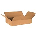 BOX USA 30x20x6 Flat Corrugated Boxes, Flat, 30L x 20W x 6H, Pack of 15 | Shipping, Packaging, Moving, Storage Box for Home or Business, Strong Wholesale Bulk Boxes