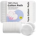 Boxed 100% Cotton Rounds for Face (150), Dual-Texture, Soft, Lint-Free Makeup Remover Pads, Hypoallergenic, Highly Absorbent
