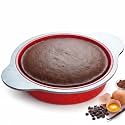 Boxiki Kitchen 9 Inch Non-Stick Silicone Round Cake Pan with Steel Frame Handles - Perfect for Baking Delicious Round Cakes