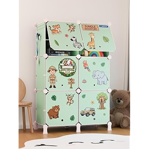BOXJOY 12 Shelf Plastic Kids Wardrobe with