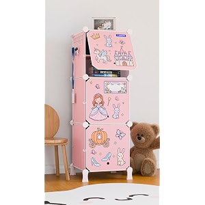 BOXJOY 6 Shelf Plastic Kids Wardrobe with