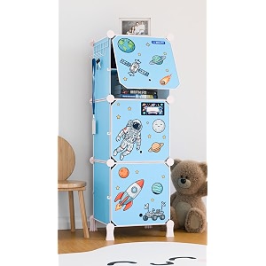 BOXJOY 6 Shelf Plastic Kids Wardrobe with
