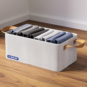 boxjoy pack of 1 premium storage organiser box for clothes with strong steel frame amp handle foldable closet basket for wardrobe cupboard almirah shelves home essentials for boys girls cloth