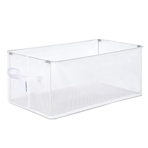 boxjoy foldable      transparent storage cloth organizer box for clothes with handle closet organiser basket for wardrobe cupboard almirah shelves hostel essentials