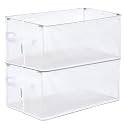 BOXJOY Foldable ???????????????????? ???????????????????? ???????????????? ???????? ???? Transparent Storage Cloth Organizer Box for Clothes with Handle Closet Organiser Basket for Wardrobe, Cupboard, Almirah Shelves Hostel E