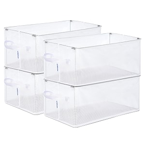 boxjoy foldable      transparent wardrobe cloth organizer box for clothes storage with handle closet organiser basket for cupboard almirah shelves hostel essentials