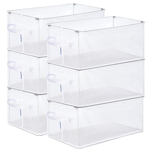 boxjoy foldable      transparent storage cloth organizer box for clothes with handle closet organiser basket for wardrobe cupboard almirah shelves hostel essentials