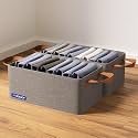 BOXJOY Premium 2 Pcs Wardrobe Cloth Organizer for Storage Box for Clothes with Steel Frame and Handle Foldable Smart Organiser Closet Basket Boxes for Cupboard Cloth Saree Jeans Kapde in Almirah Shelf