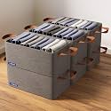 BOXJOY Premium 6 Pcs Wardrobe Cloth Organizer for Storage Box for Clothes with Steel Frame and Handle Foldable Smart Organiser Closet Basket Boxes for Cupboard Cloth Saree Jeans Kapde in Almirah Shelf