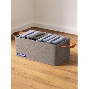 boxjoy premium 2 pcs wardrobe cloth organizer for storage box for clothes with steel frame and handle foldable smart organiser closet basket boxes for cupboard cloth saree jeans kapde in almirah shelf