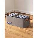 BOXJOY Premium 2 Pcs Wardrobe Cloth Organizer for Storage Box for Clothes with Steel Frame and Handle Foldable Smart Organiser Closet Basket Boxes for Cupboard Cloth Saree Jeans Kapde in Almirah Shelf