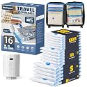 BoxLegend 16‑Pack Travel Vacuum Storage Bags with USB Pump, 4 Sizes, Thickened Compression Packing Bags for Clothes, Space‑Saving Vacuum Seal Bags for Luggage, Suitcase, Travel, Moving &amp; Closet