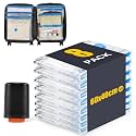 BoxLegend Vacuum Storage Bags 10 Combo Vacuum Pack Bags Space Saving Double Zipper Seal &amp; Leak Valve Reusable for Clothes Pillow Comforters Bedding,2XL, 2L, 6S, 1 Large Pump