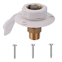 BOXOB RV City Water Inlet with Brass Check Valve, 3/4" NH Female to 1/2" NPT Male RV Water Inlet Connection Replacement for Camper Trailer Motorhome (White)