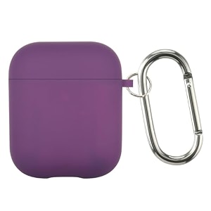 case cover for apple airpods 1 amp airpods 2  silicone case with inner microfiber lining amp keychain hook only for apple airpods  concrete grey