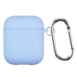 case cover for apple airpods 1 amp airpods 2  silicone case with inner microfiber lining amp keychain hook only for apple airpods  concrete grey