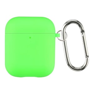 case cover for apple airpods 1 amp airpods 2  silicone case with inner microfiber lining amp keychain hook only for apple airpods  concrete grey
