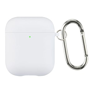 case cover for apple airpods 1 amp airpods 2  silicone case with inner microfiber lining amp keychain hook only for apple airpods  concrete grey